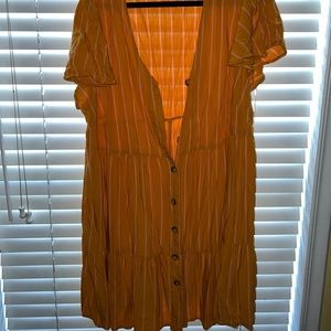 Yellow stripped flowy dress